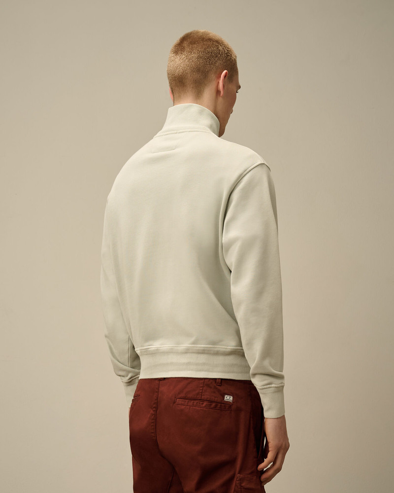 Cotton Diagonal Fleece Resist Dyed Button Sweatshirt 4