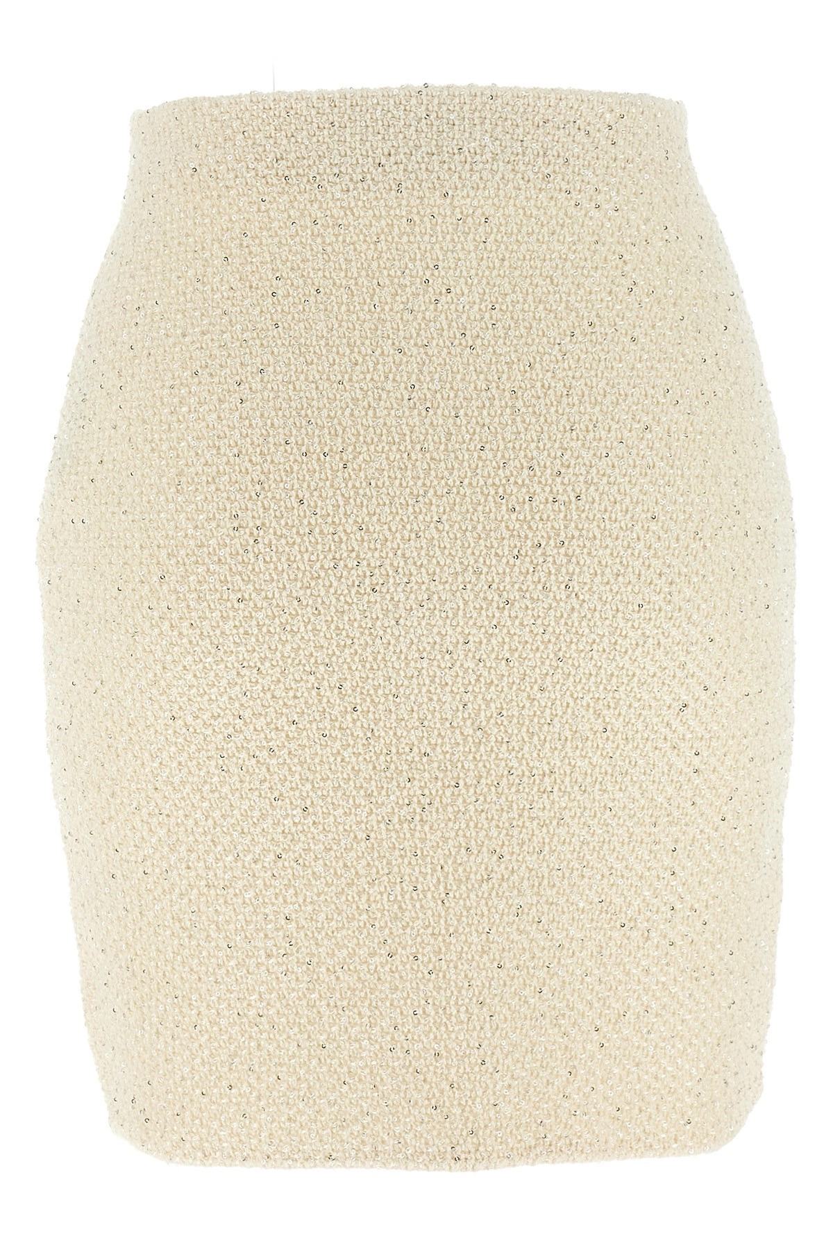 'Cream Sequin Knit Mini' skirt - 3