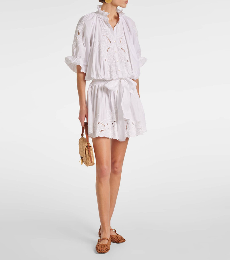juliet dunn Embroidered cotton poplin minidress outlook