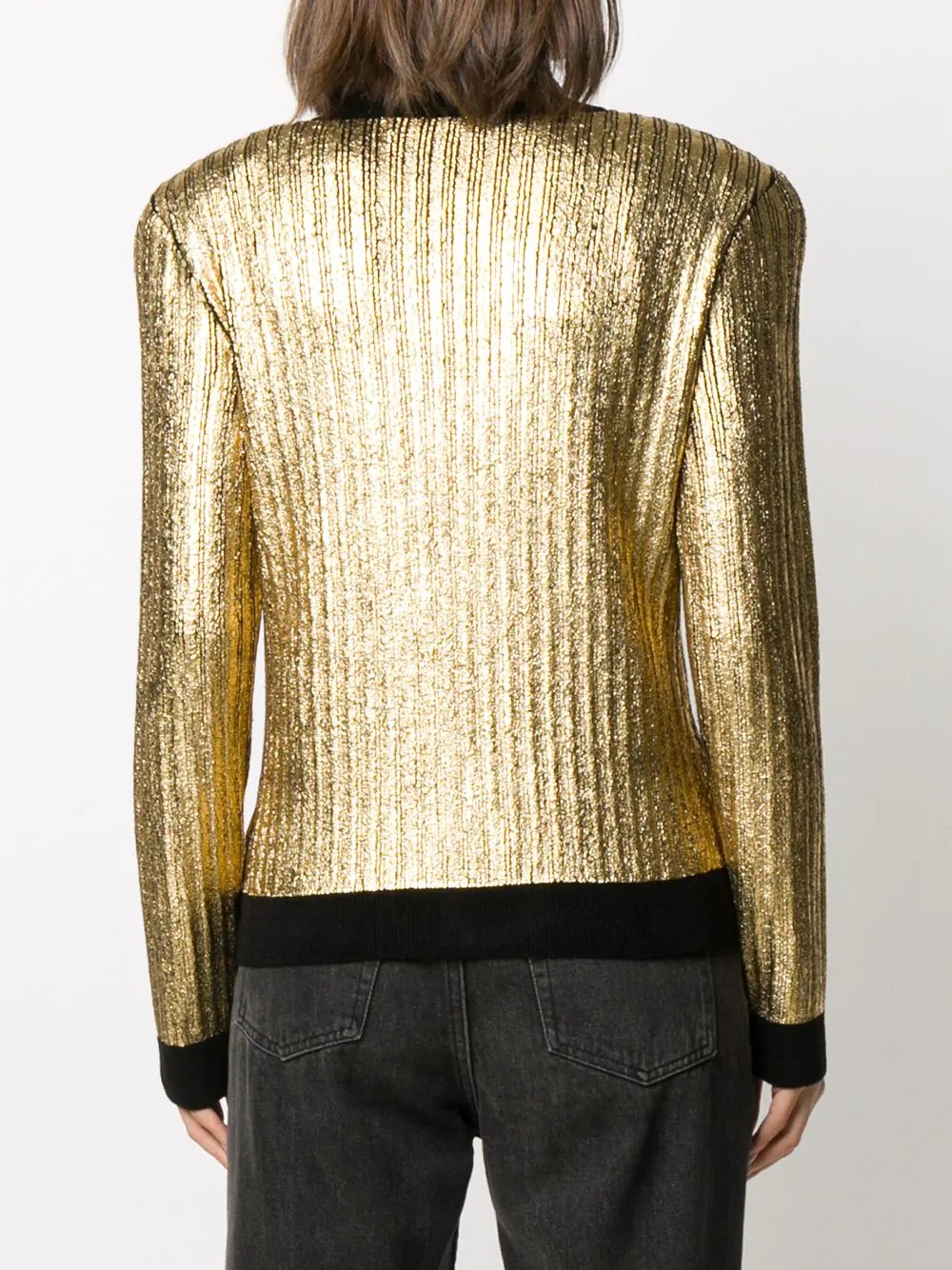 gold cropped cardigan - 4