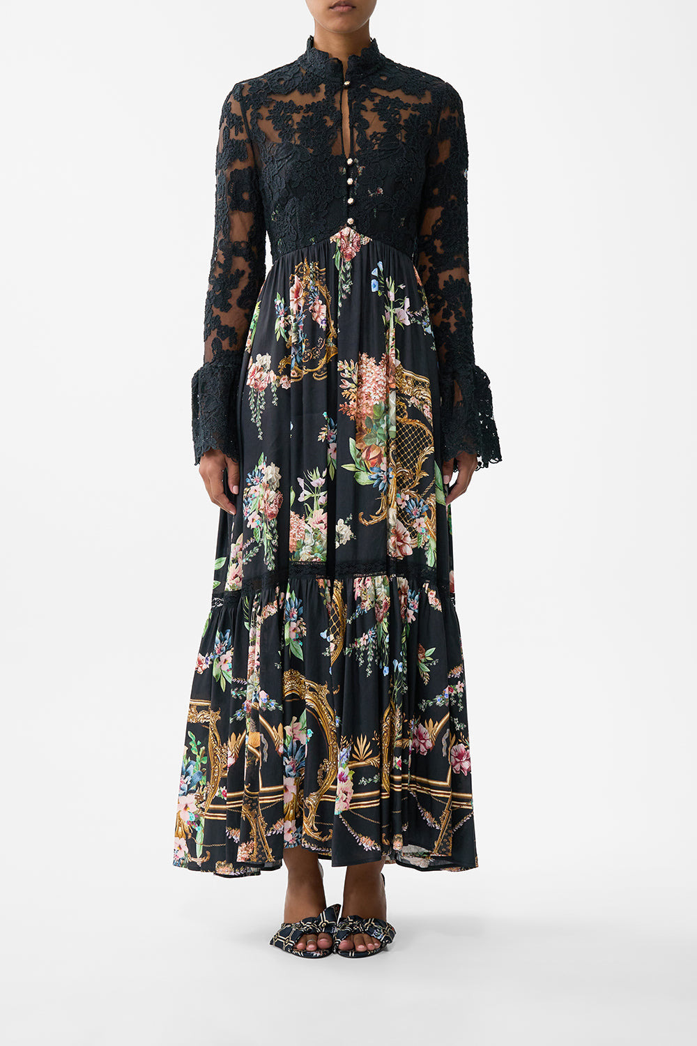 LACE BODICE MAXI DRESS - 2