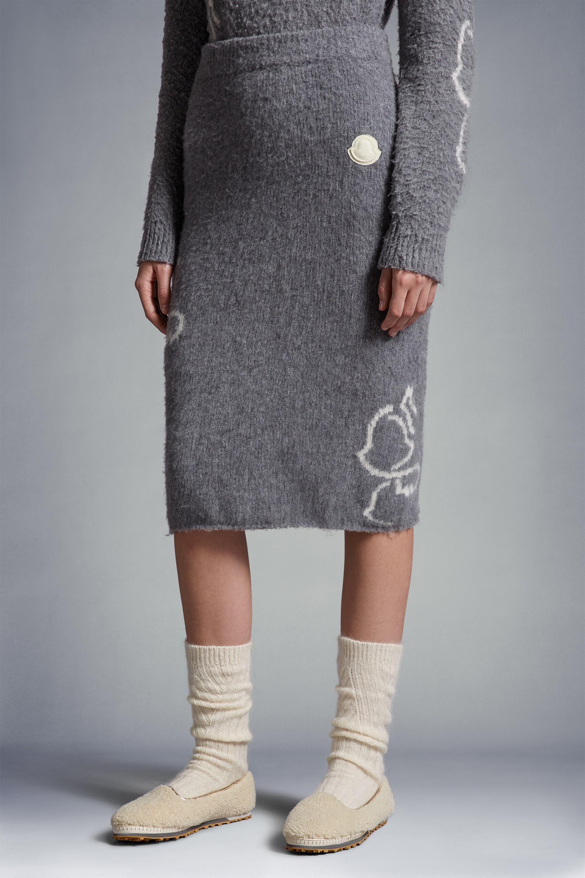Wool Blend Pencil Skirt - 3