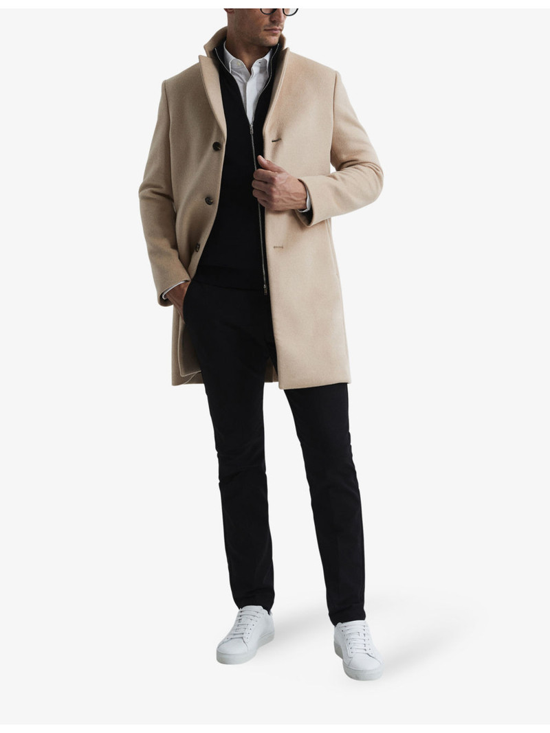 REISS Hampshire funnel-neck zip-through merino-wool cardigan outlook