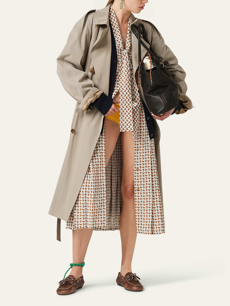 Miu Miu Paisley Print Shirtdress with Tie Neck outlook