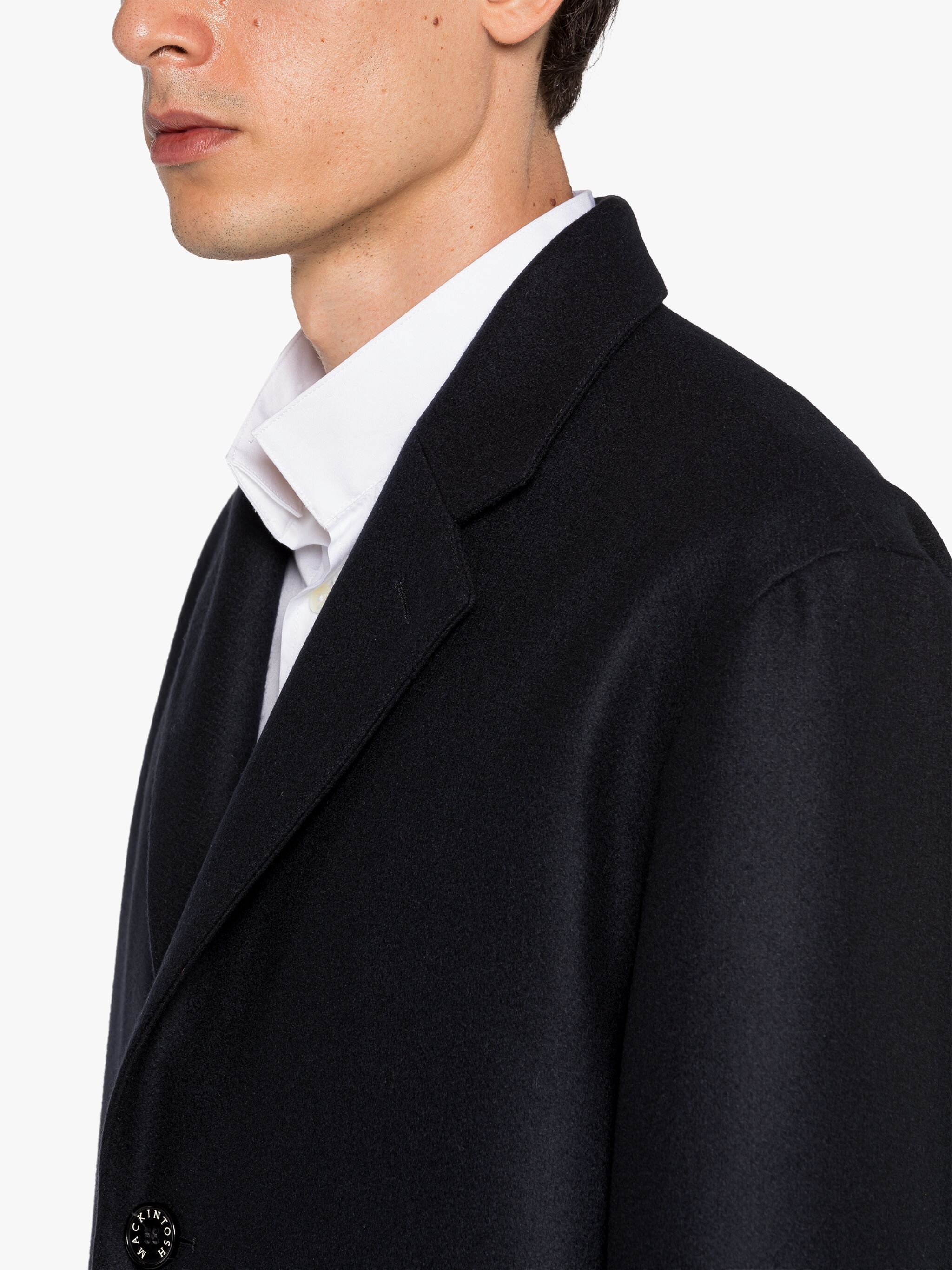 HUMBIE CHESTER NAVY WOOL OVERCOAT - 5