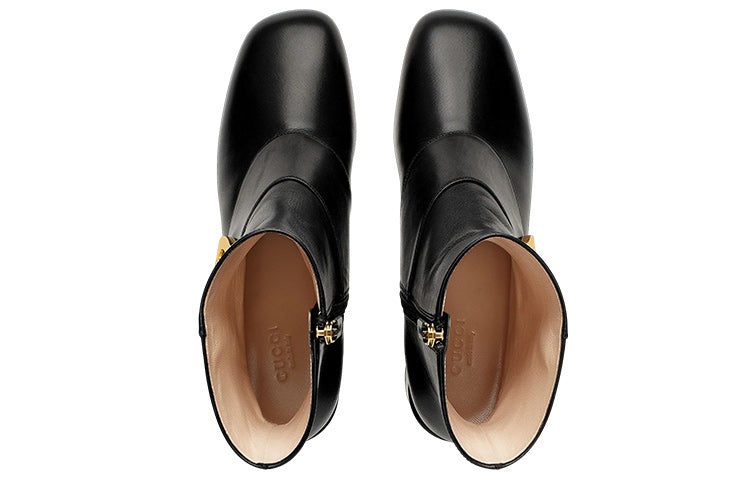 (WMNS) Gucci Blondie Ankle boot 'Black Leather' 700016-C9D00-1000 - 4