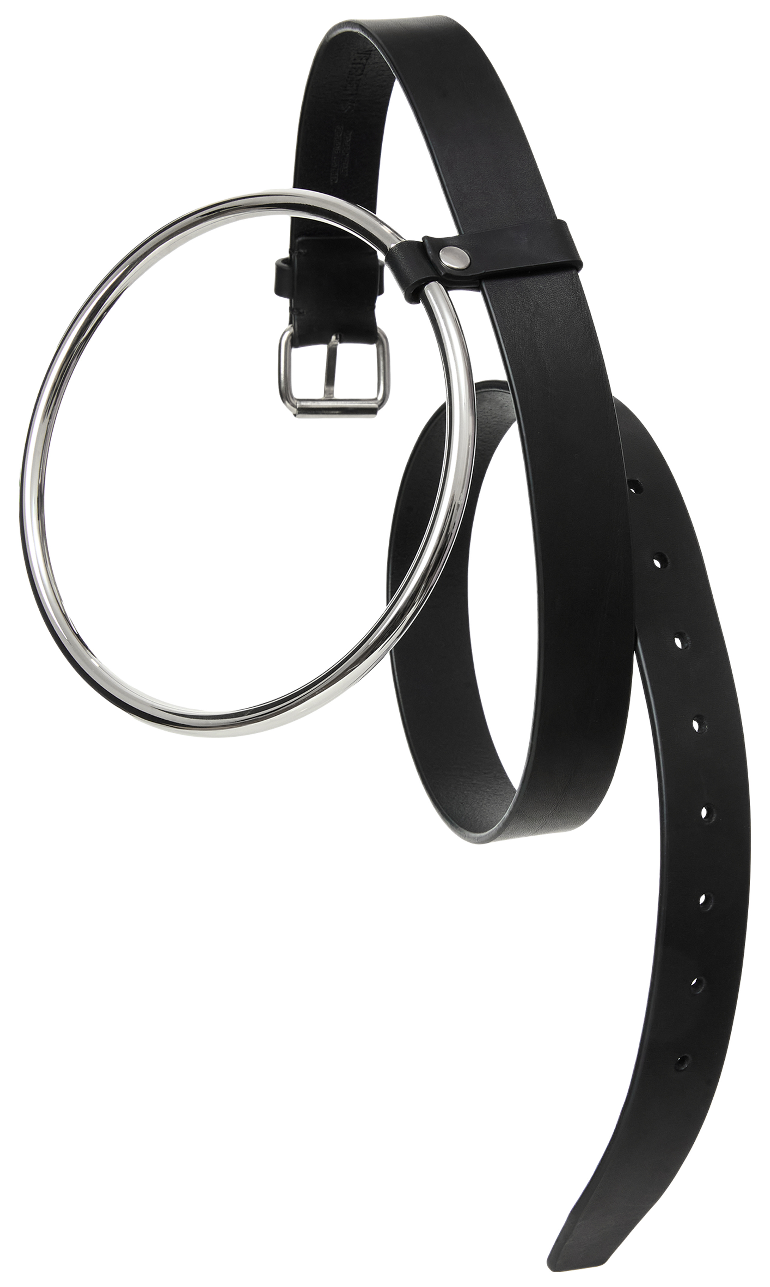 LEATHER BELT WITH METAL RING - 2
