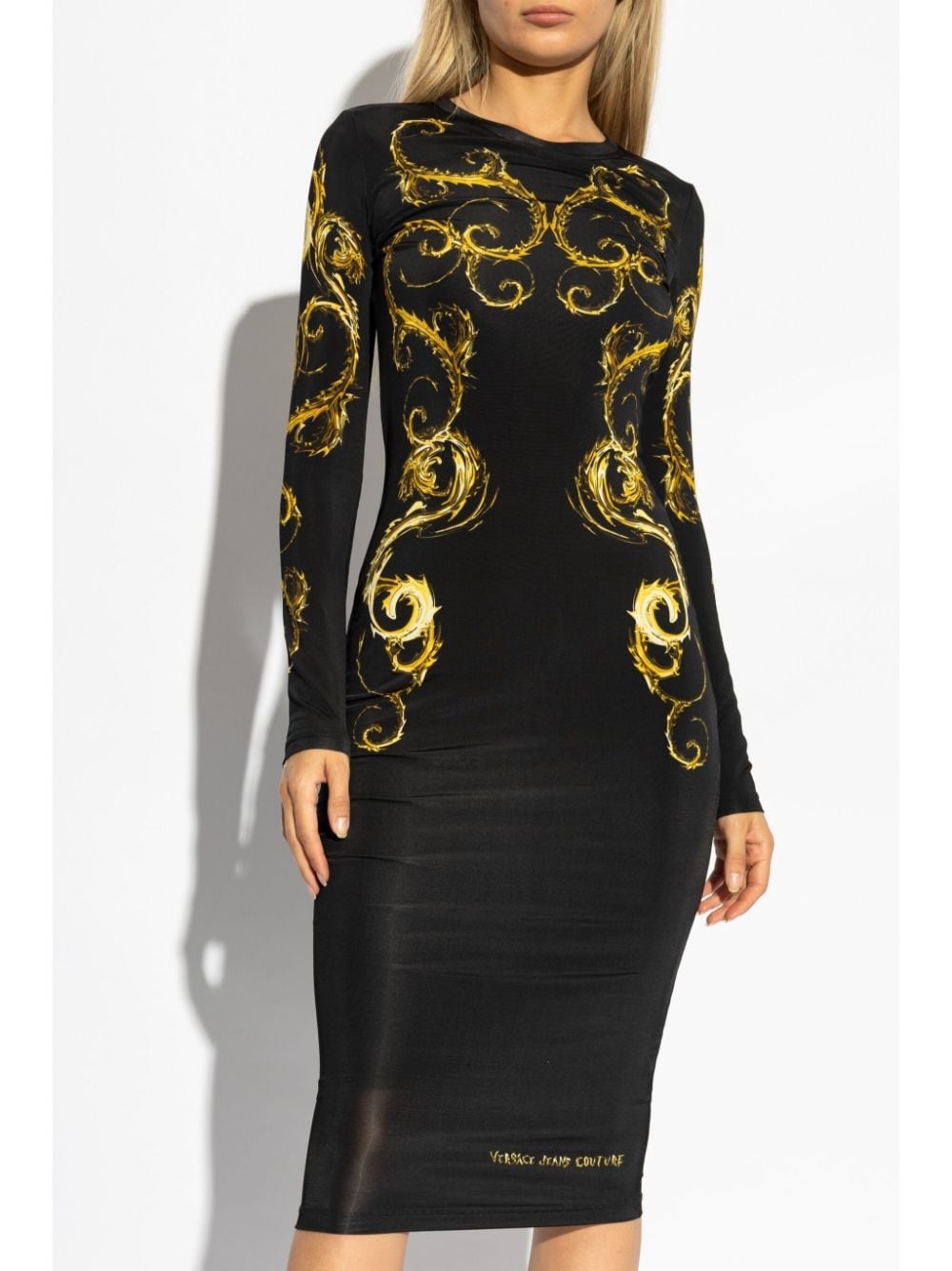 Watercolour Couture-print midi dress - 4