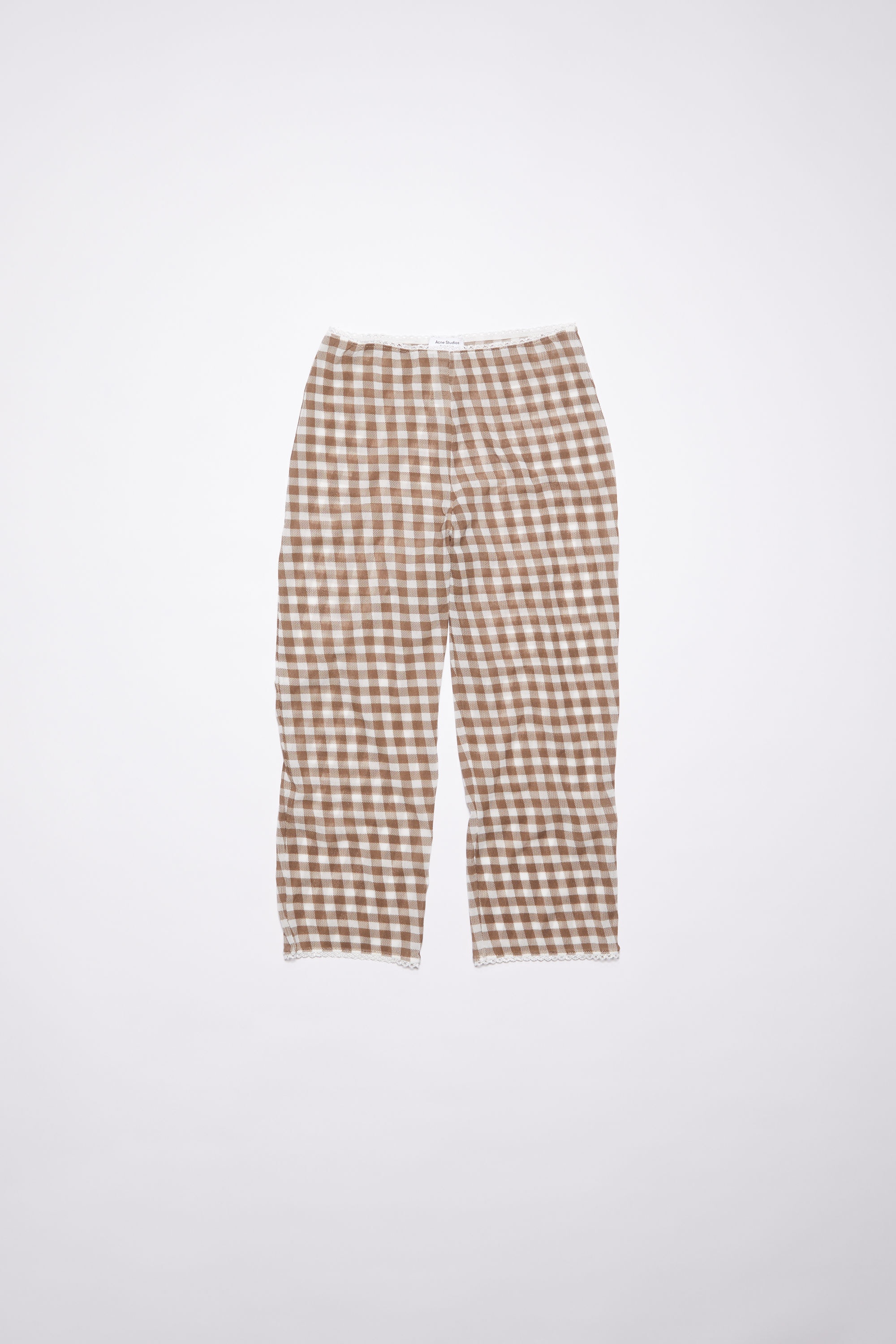Gingham tights - Cinnamon Brown - 1