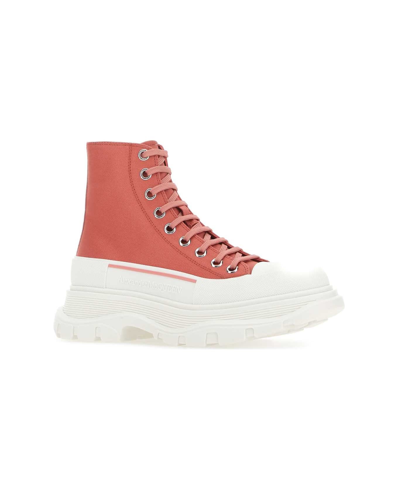 Pastel Pink Leather Tread Slick Sneakers - 2