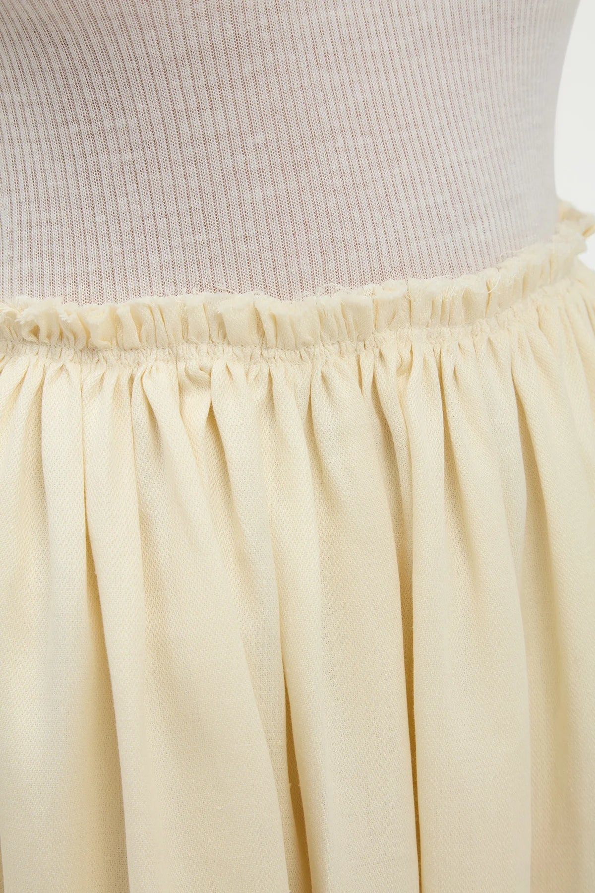 Chiara Pleated Midi Skirt in Ivory Textured Linen - 5