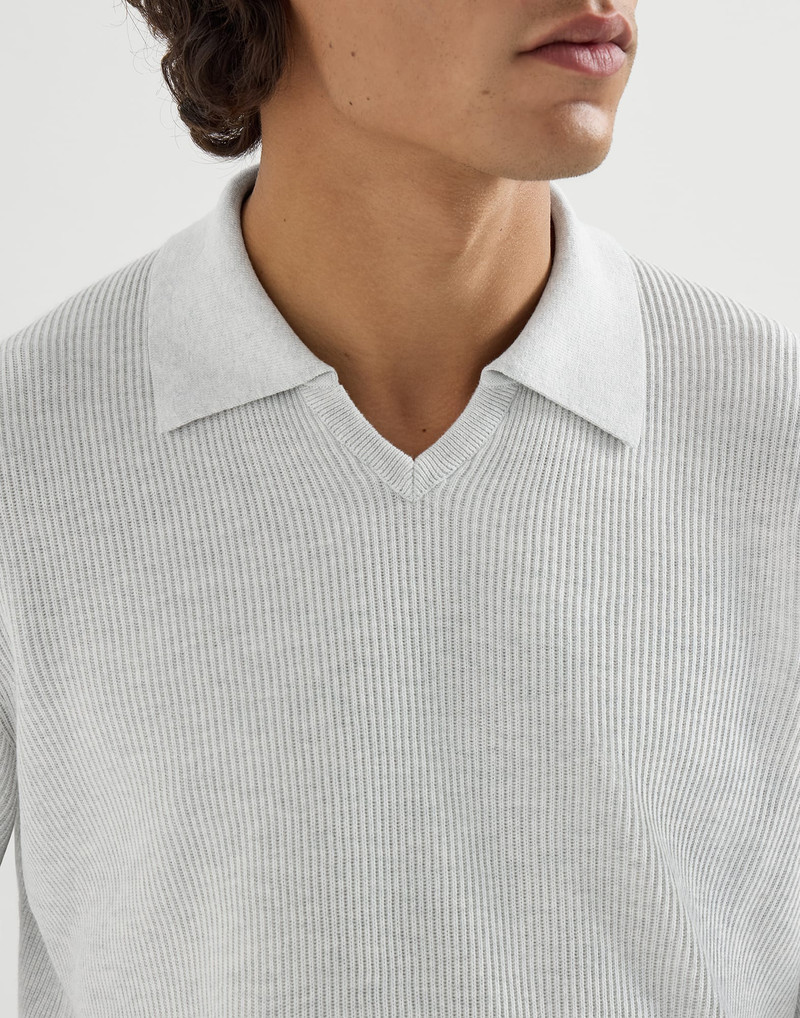 Cotton English rib knit polo 4