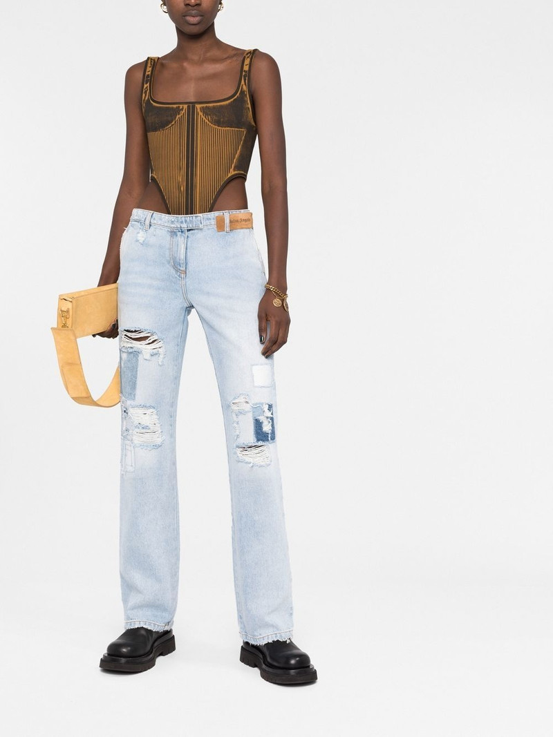 Palm Angels ripped straight-leg jeans outlook