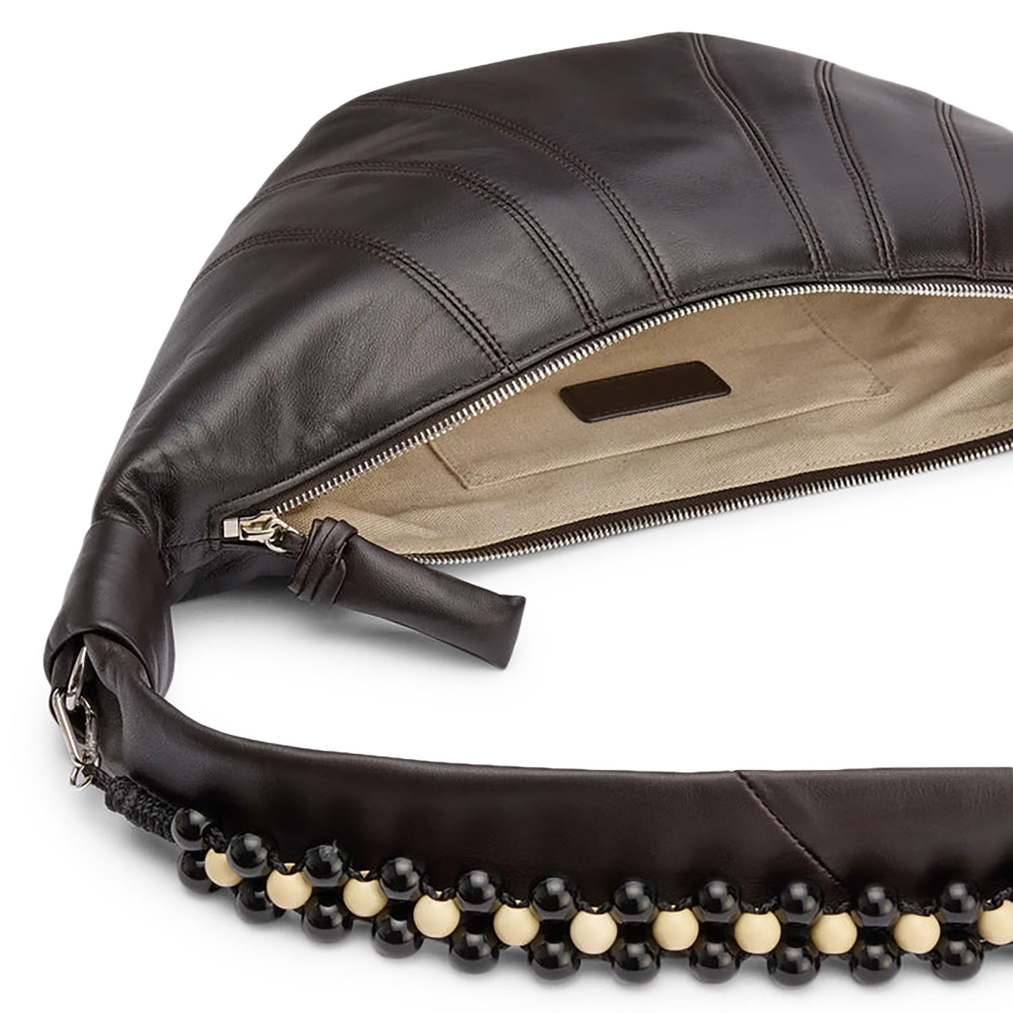 Lemaire Pearls Medium Croissant Bag 'Dark Chocolate' - 3