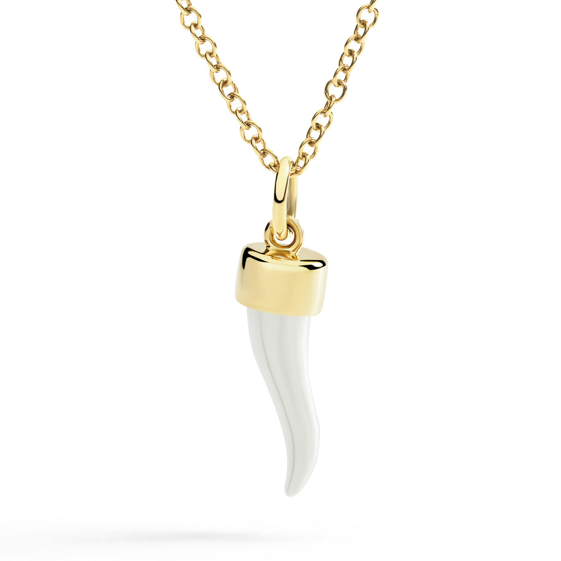 YELLOW GOLD & SILVER HORN CHARM - 2