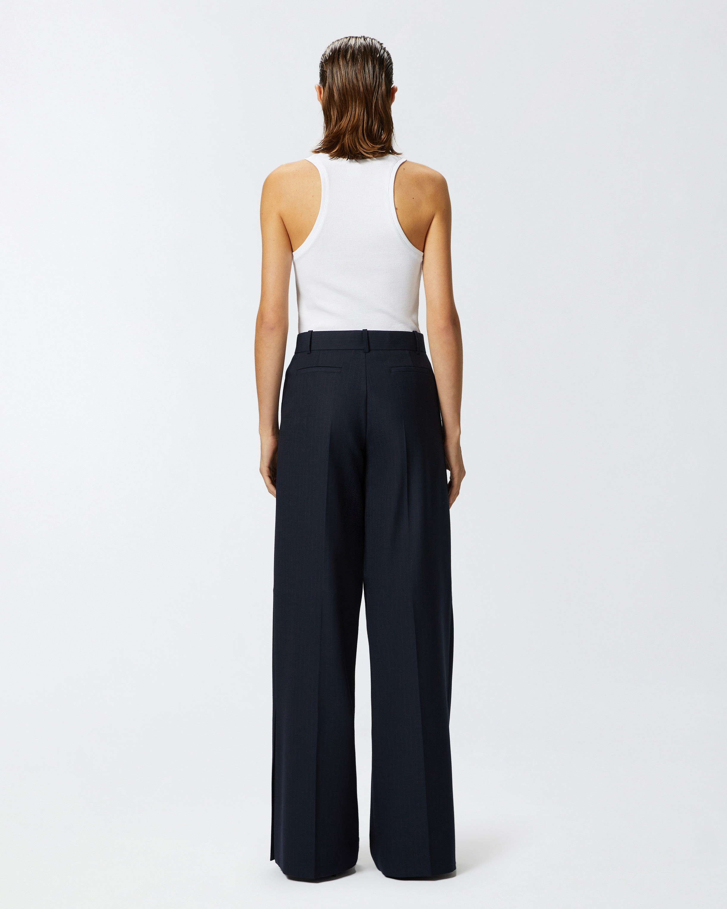 WIDE-LEG TROUSERS IN PINSTRIPED FABRIC - 4