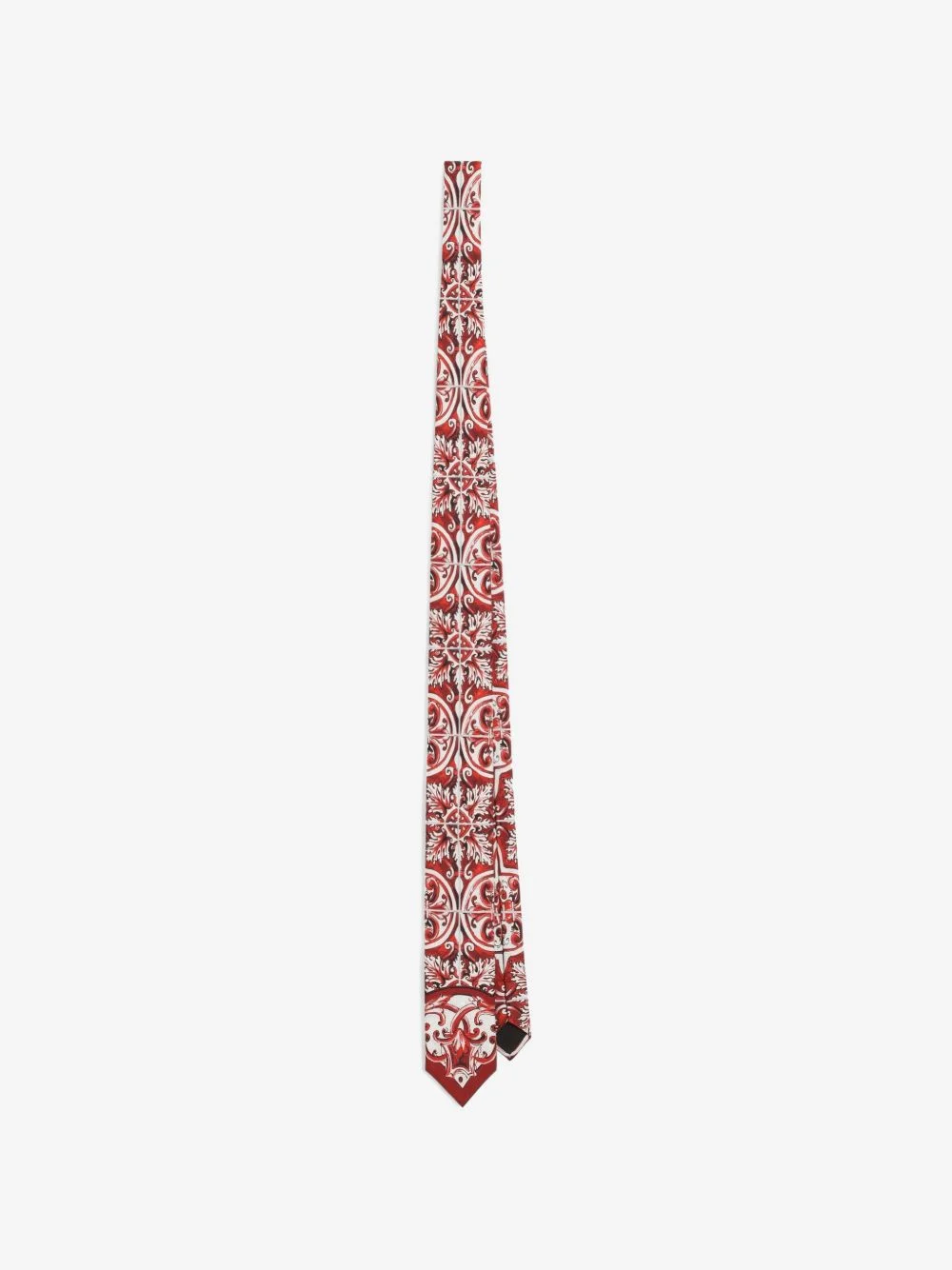 Majolica-print silk tie - 1