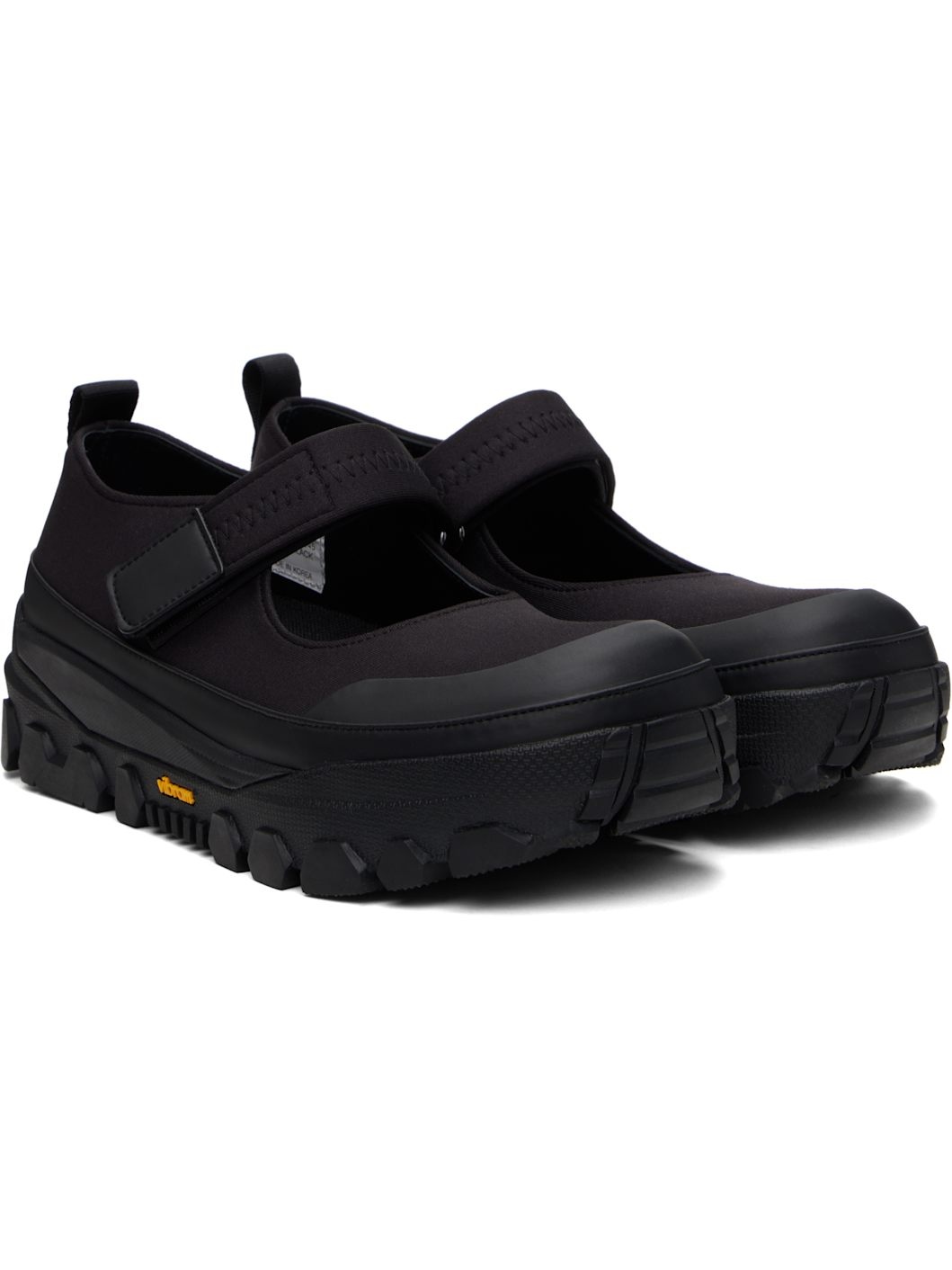 Black Vibram Mary Jane Ballerina Flats - 4