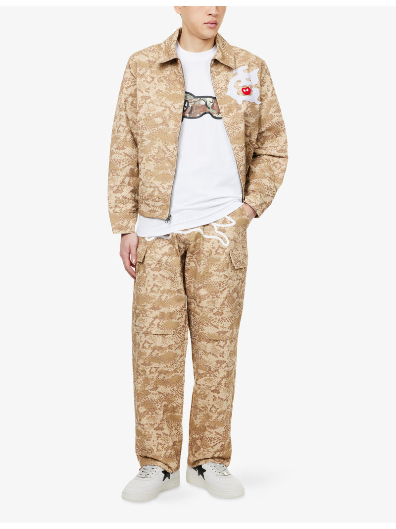 ICECREAM Snakeskin-Pattern Running Dog Cotton Cargo Trousrs outlook