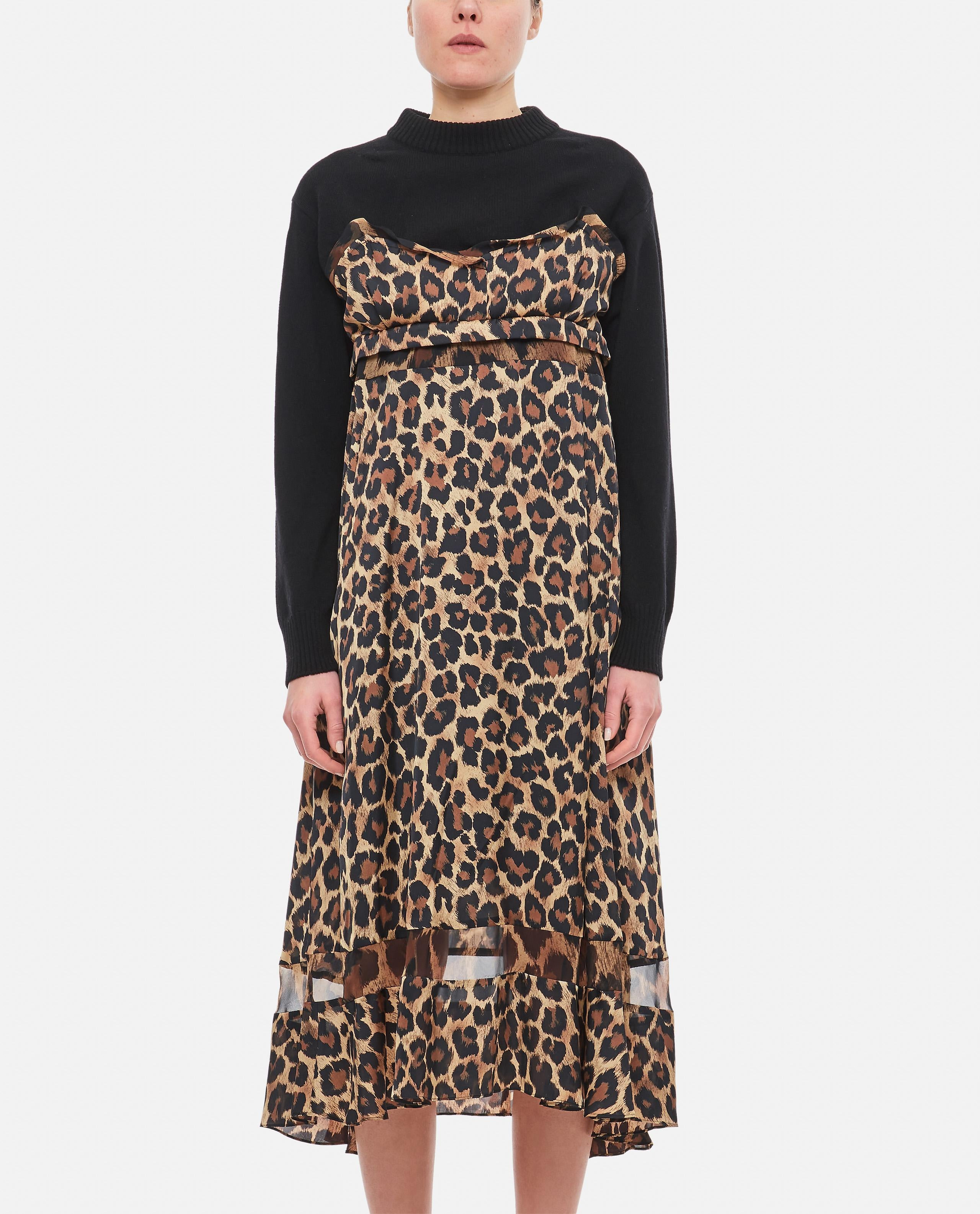 Leopard Print Knit Dress - 2