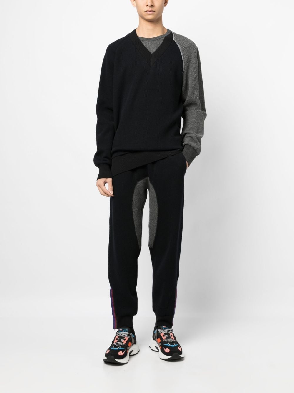 drawstring-waistband knitted trousers - 2