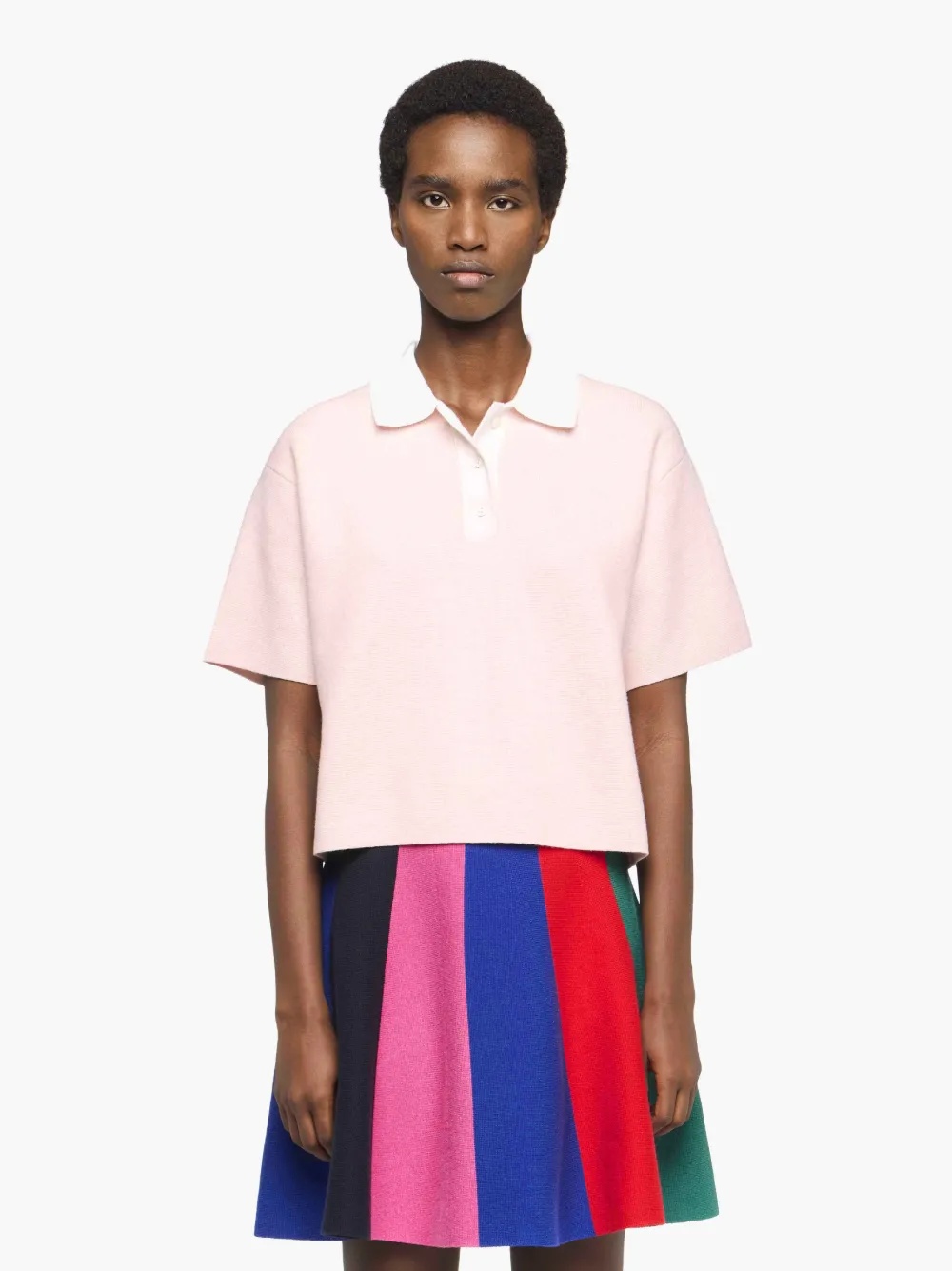 CROPPED KNITTED POLO TOP - 2