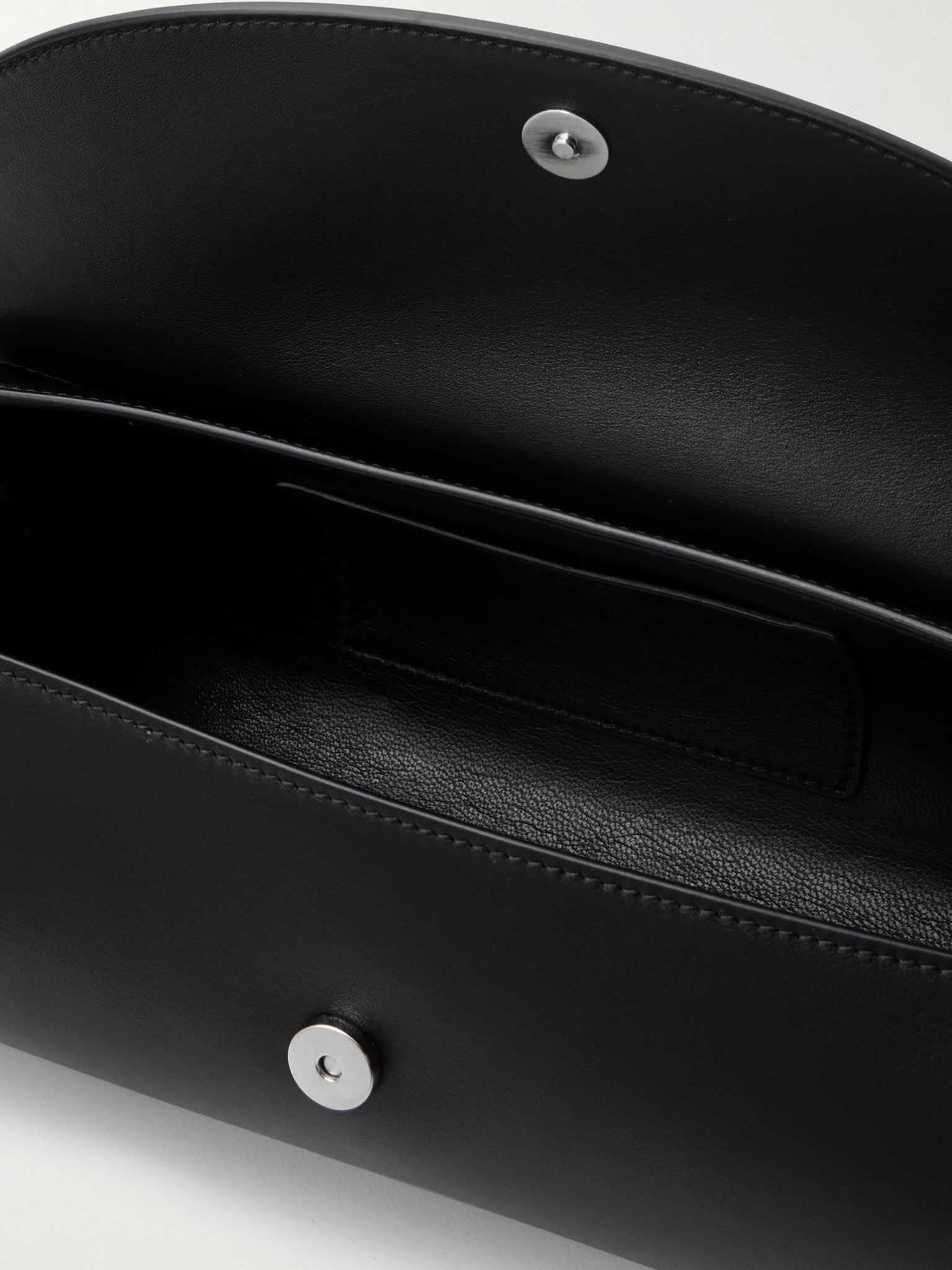 Cannolo Small Leather Messenger Bag Black - 5