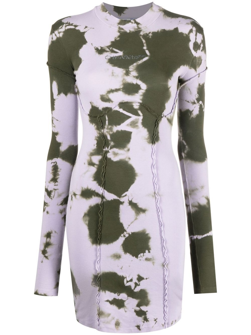 Bling tie-dye ribbed minidress - 1