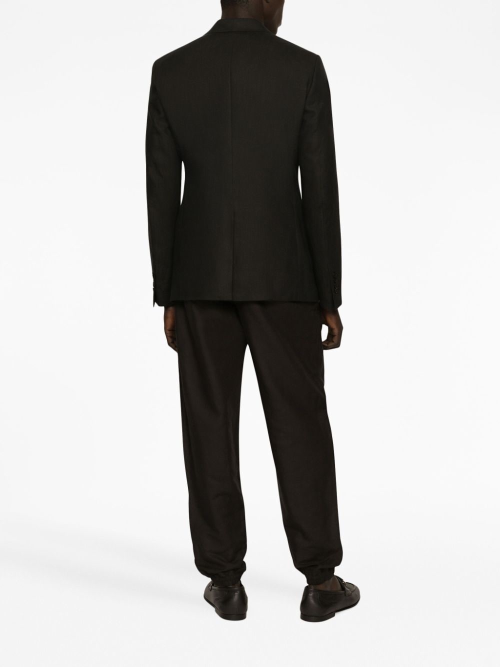 single-breasted linen blazer - 4