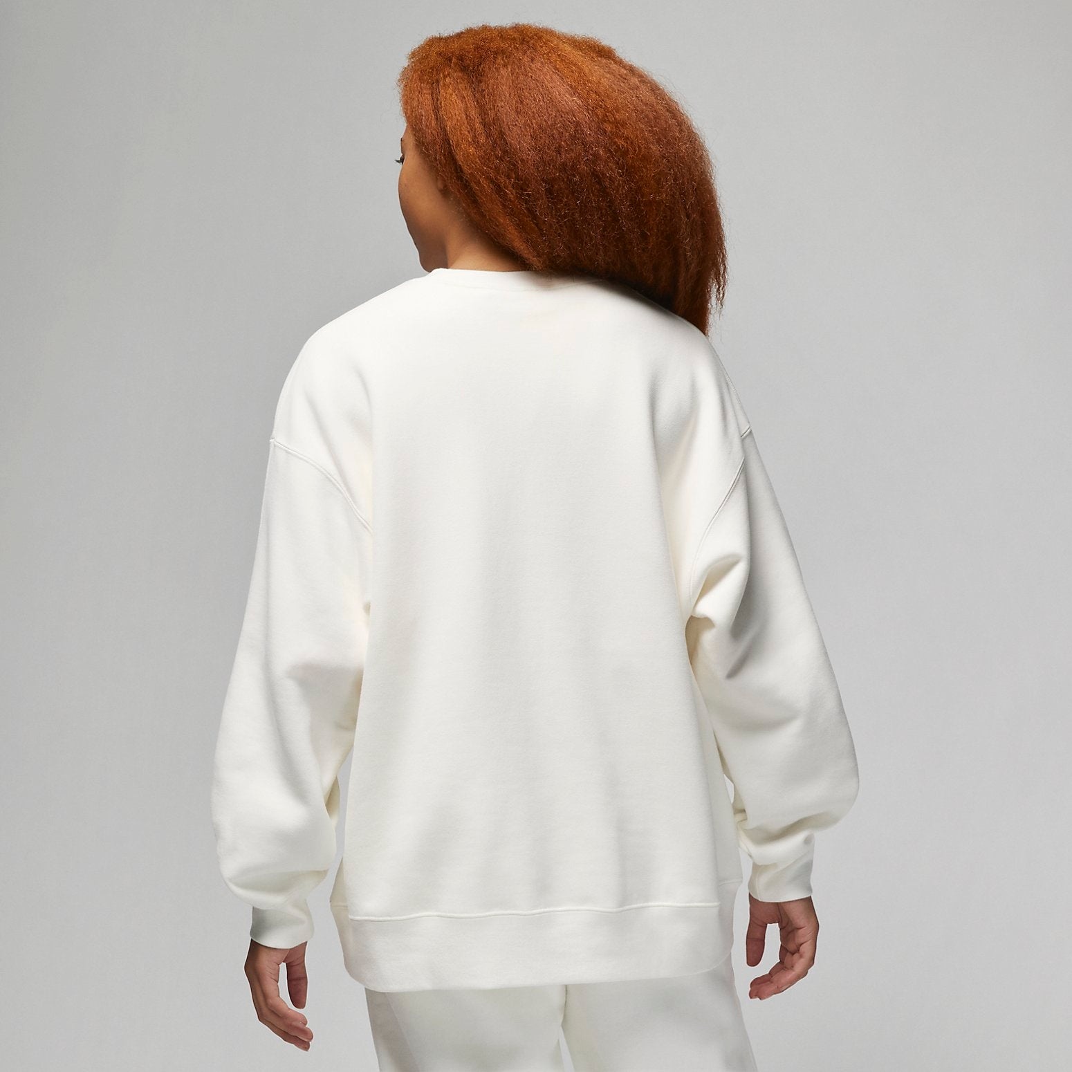 (WMNS) Air Jordan Flight Fleece Crewneck Sweatshirt 'White' FB5117-133 - 3