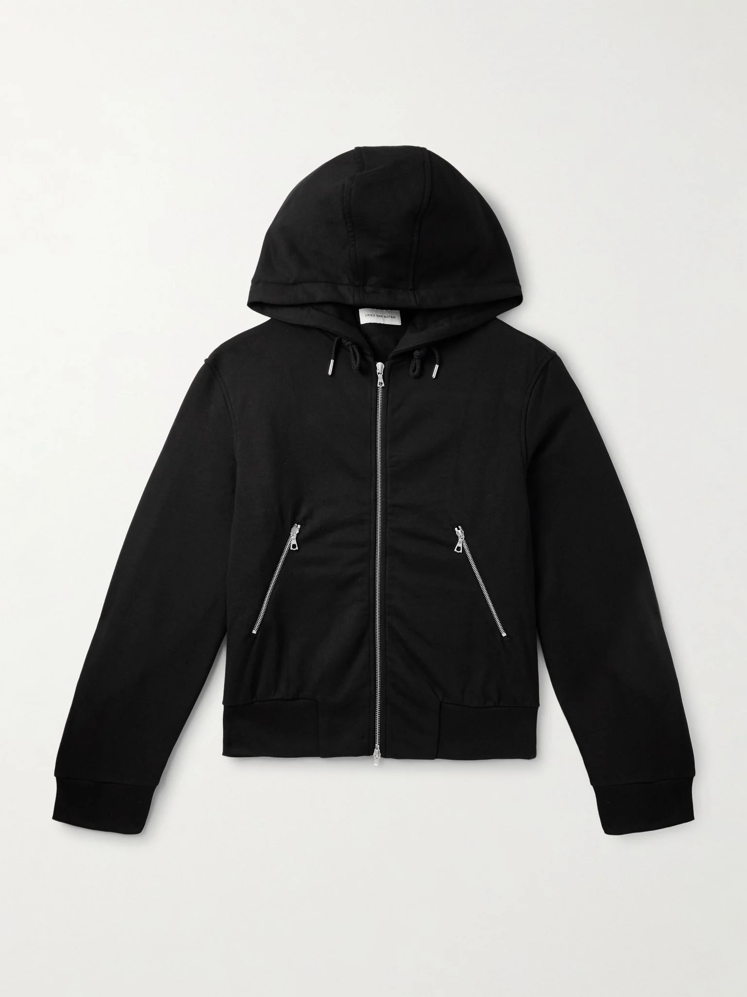 Cotton-Jersey Zip-Up Hoodie Black - 1