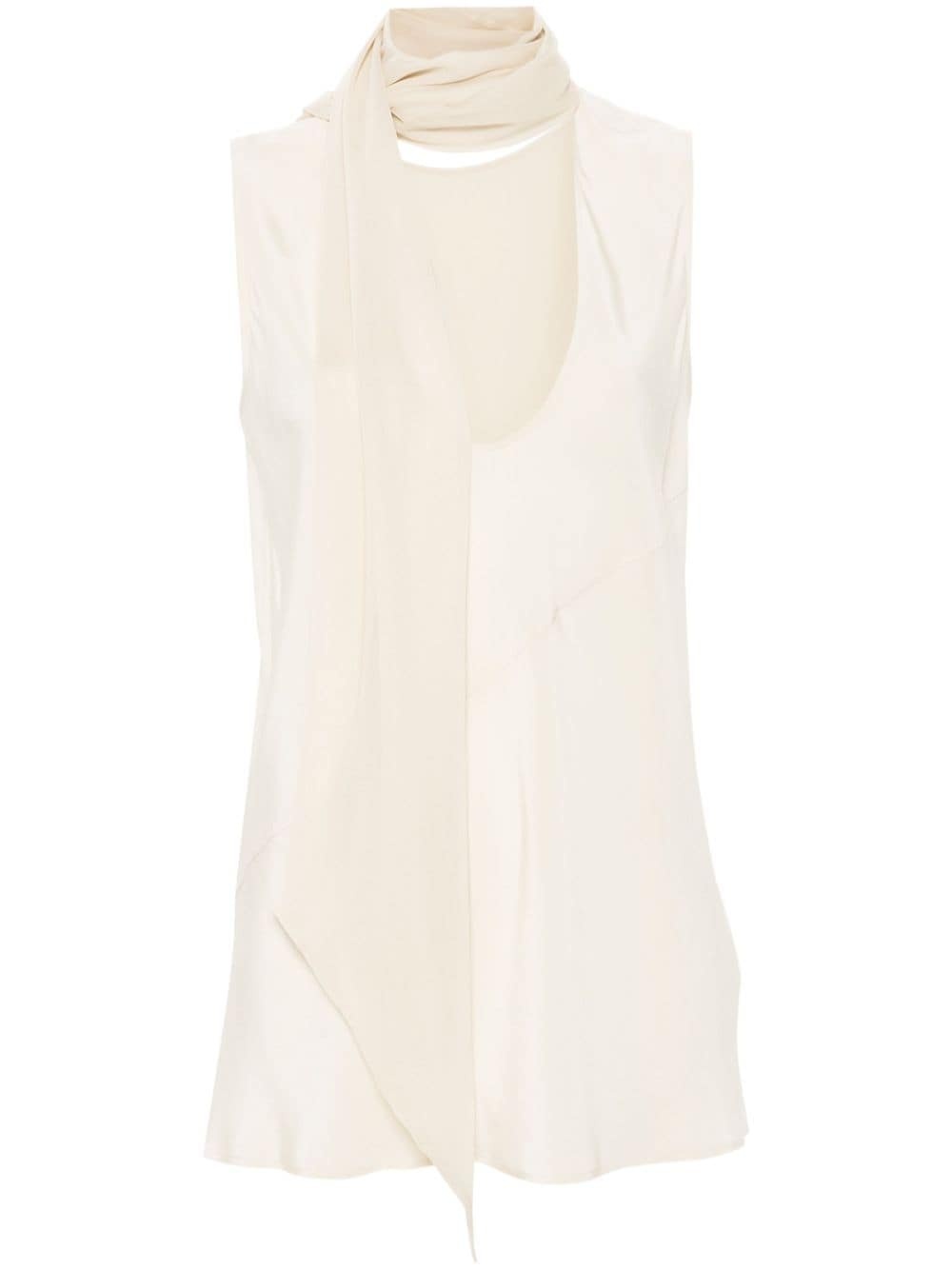 scarf sleeveless top - 1