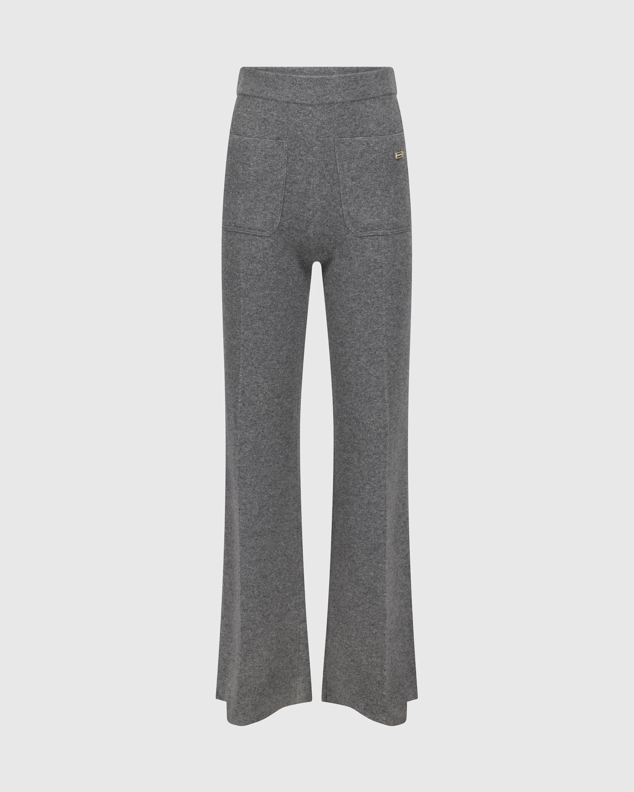 Alina Knitted Trouser In Mid Grey - 1