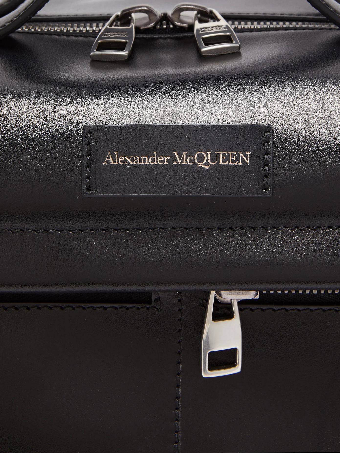 Logo-embossed leather holdall - 6