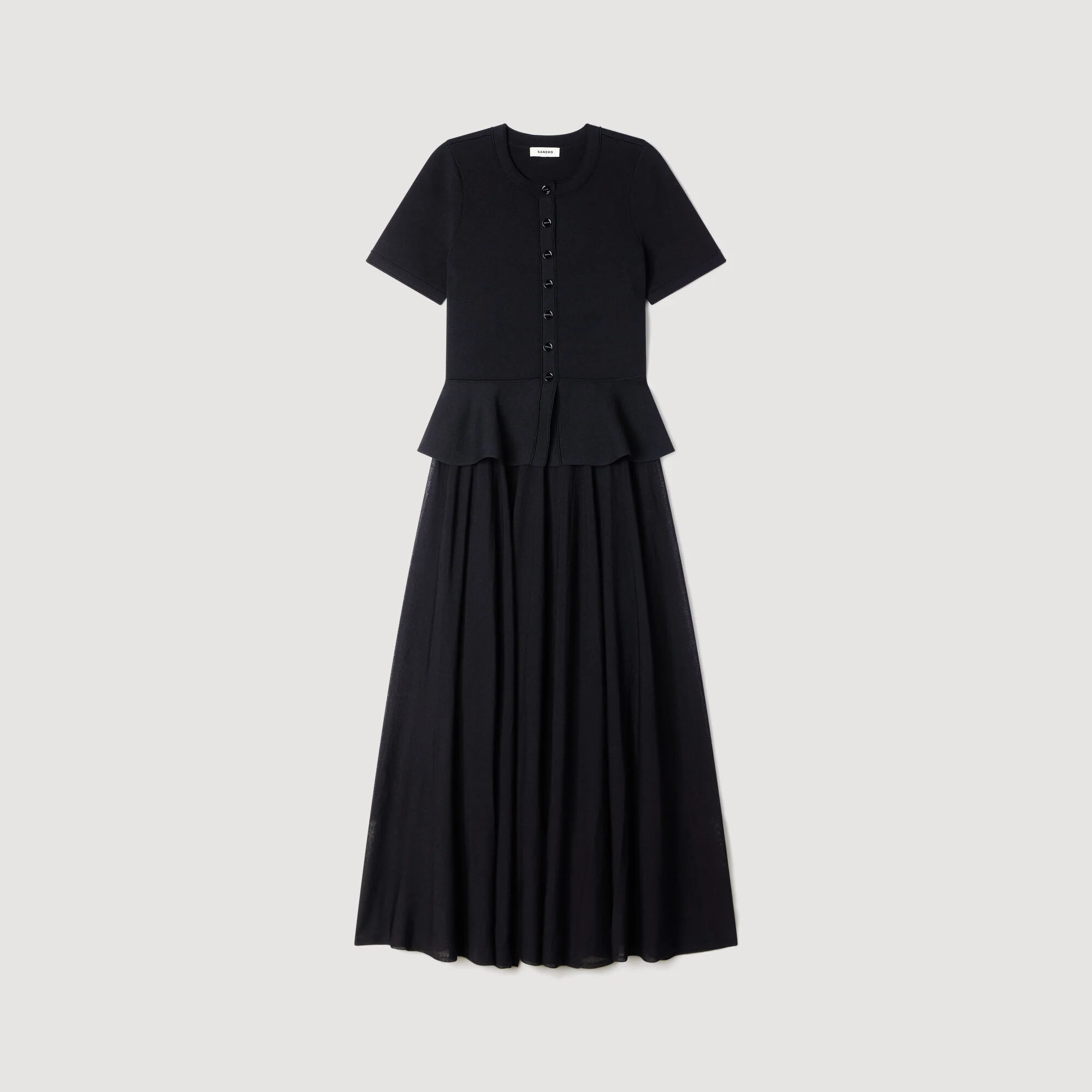 PEPLUM KNIT MAXI DRESS - 1