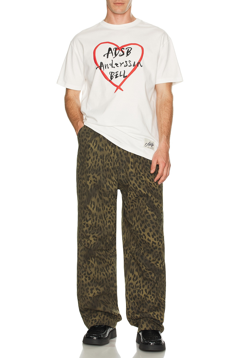 Unisex Leopard Cross-Over Wide Jeans - 6