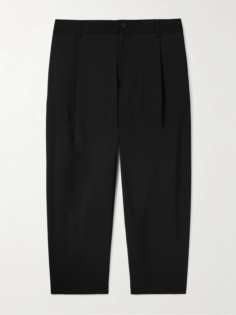 Tapered Pleated Wool Trousers 1