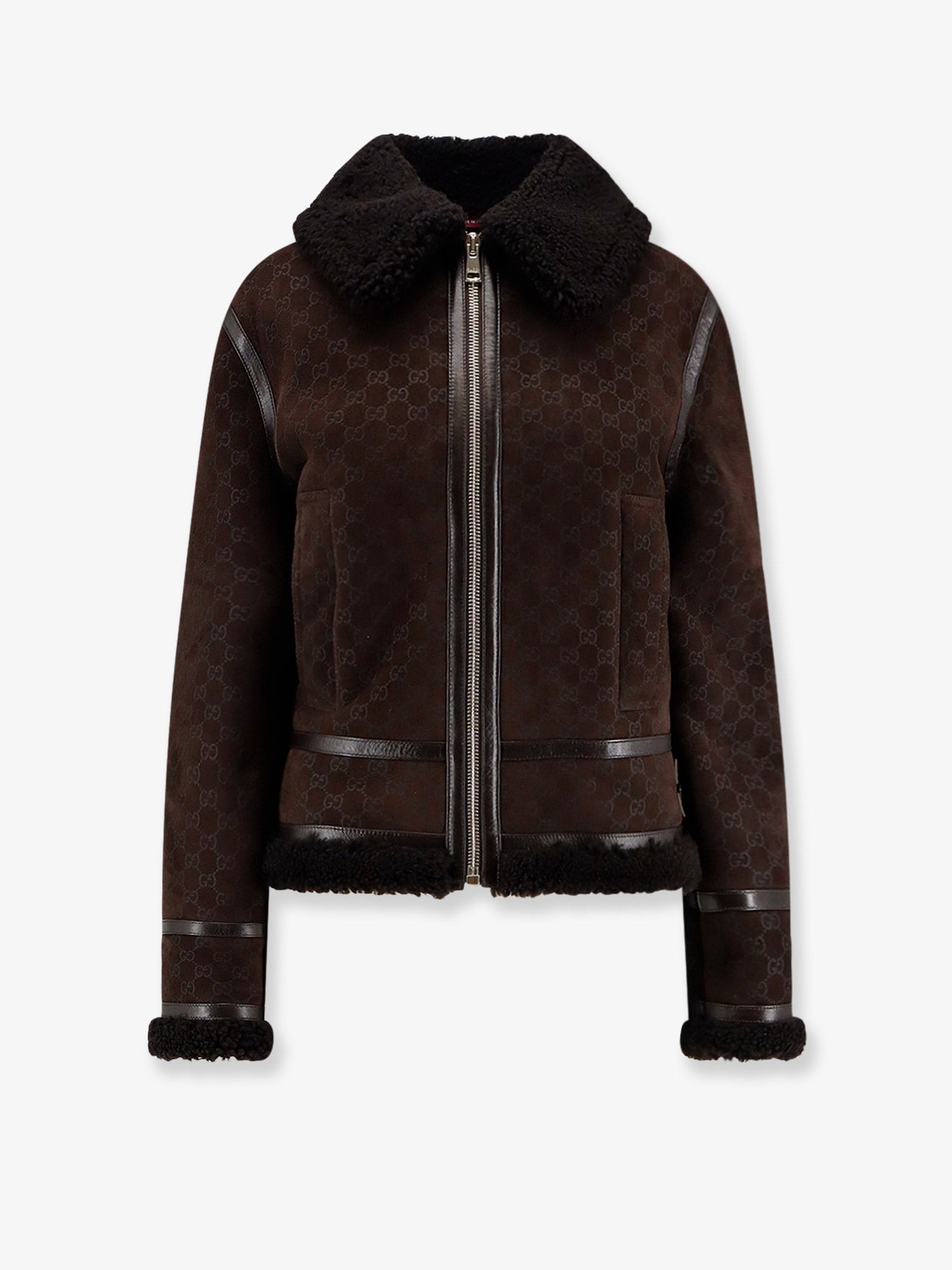 Gucci Suede Jacket With Gg Motif - 1