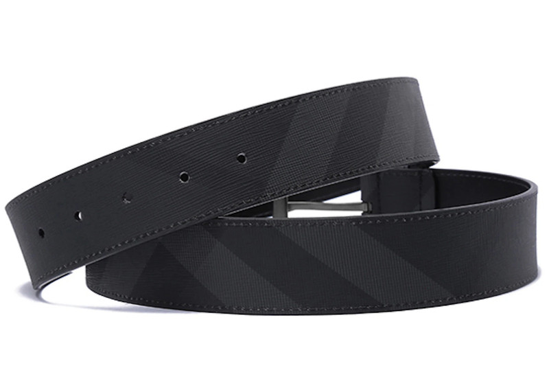 Burberry Burberry Striped Belt Black/Gray outlook