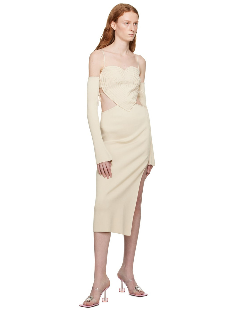 MACH & MACH Beige Heart Midi Dress outlook