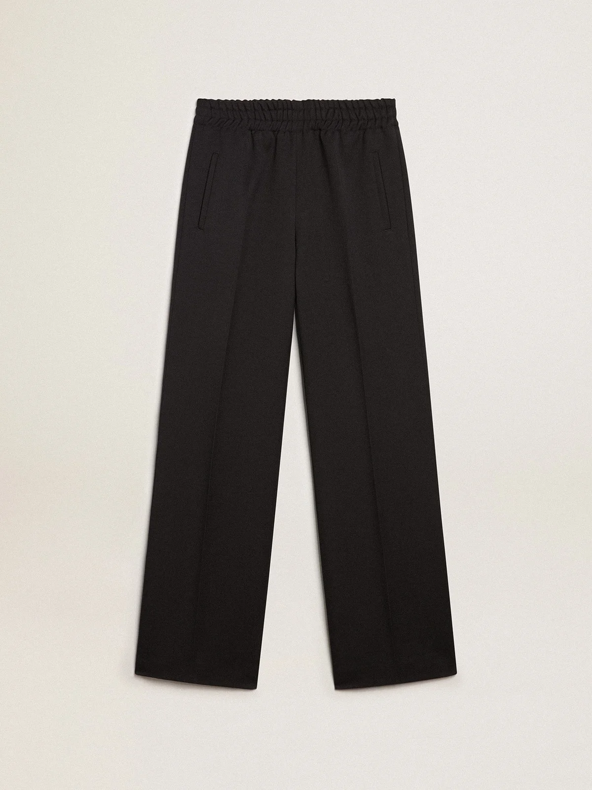 Joggers in dark blue wool gabardine - 1