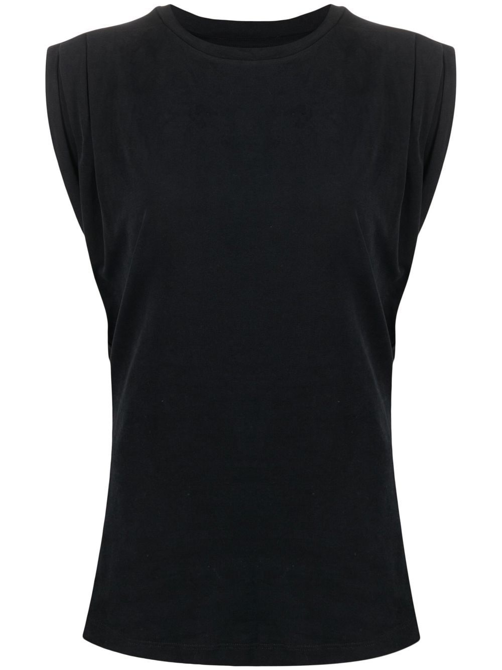 ruched-sleeve cotton T-shirt - 1