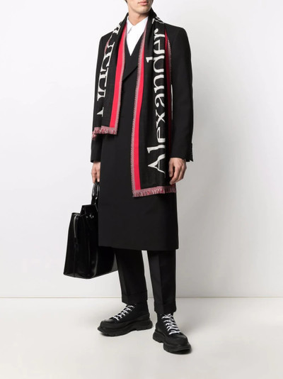 Alexander McQueen logo-intarsia wool scarf outlook