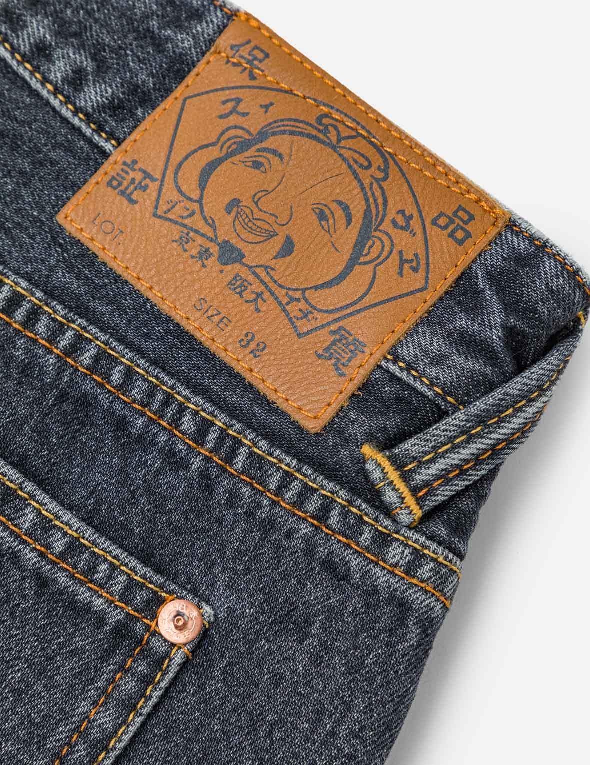 Seagull Print Pockets Oversized Worker Denim Shorts - 10