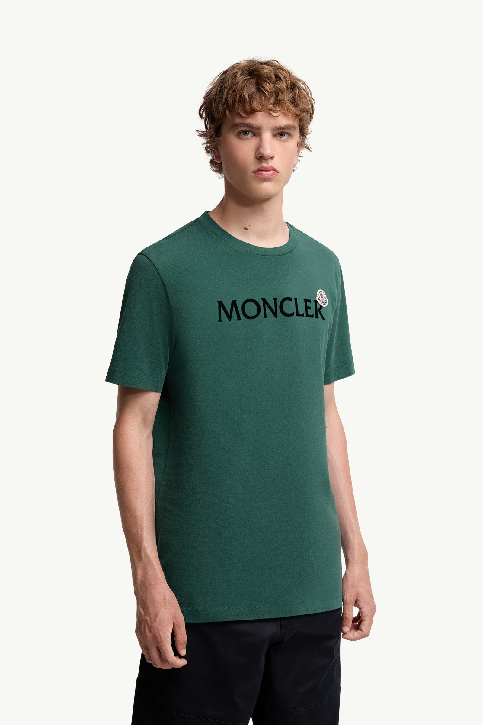 Flocked Logo Cotton T-Shirt - 3