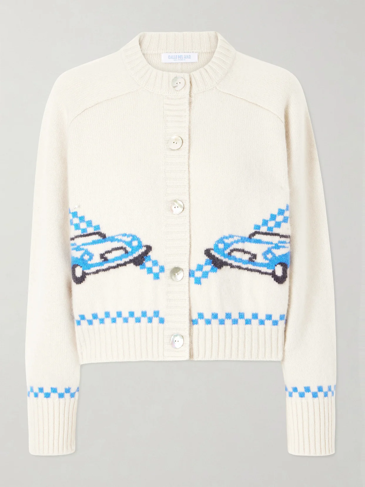 Embroidered Cashmere Cardigan - 1