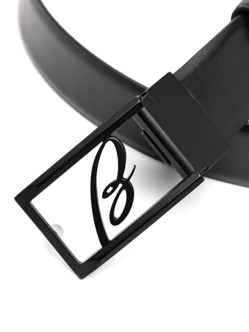 Brioni logo-buckle leather belt outlook