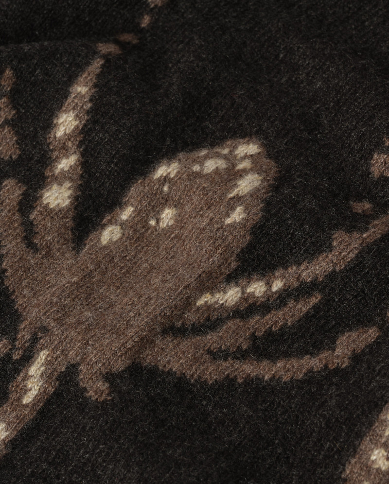 Wild Thistle Intarsia Dark Grey Cashmere Cardigan 3