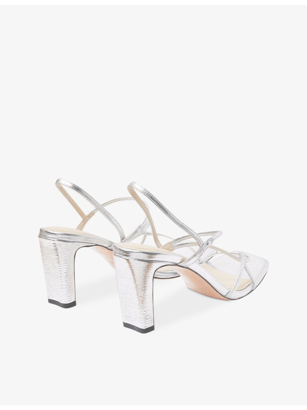 Faye metallic leather heeled sandals - 3