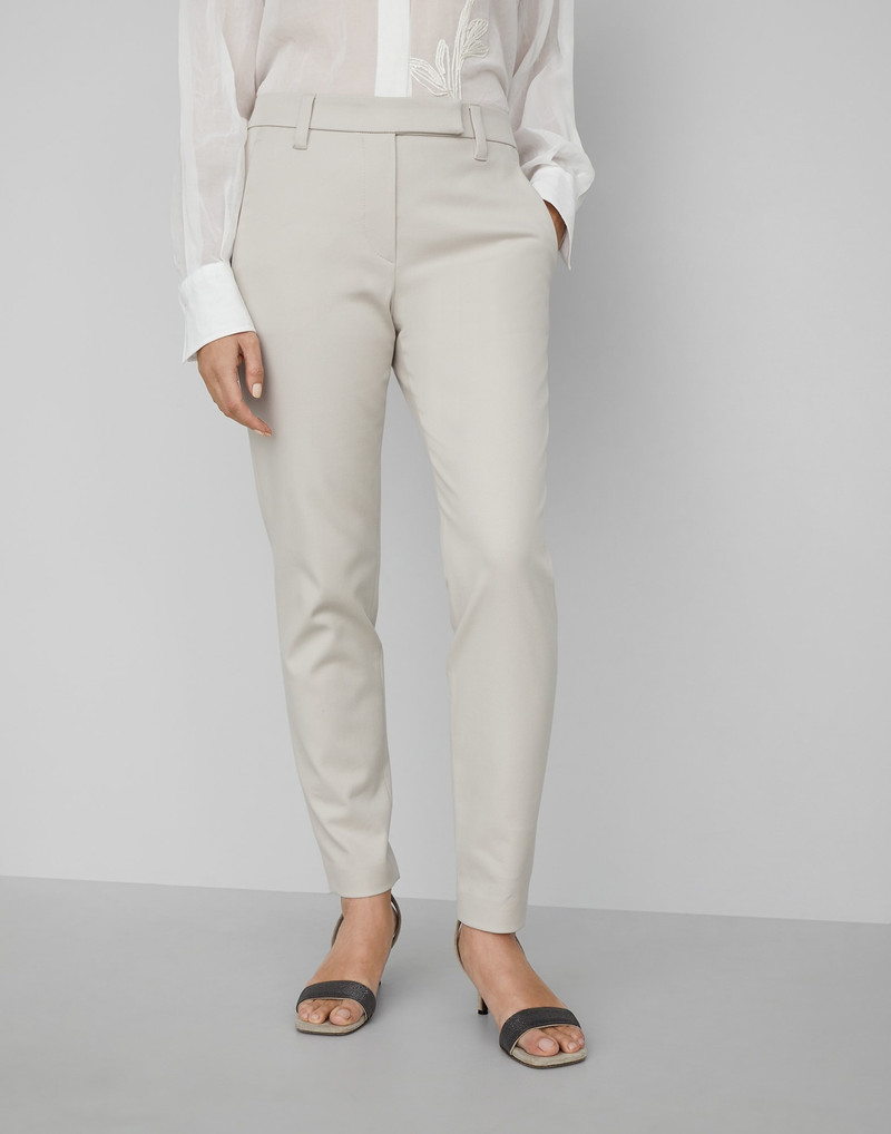 Stretch cotton cover slim fit trousers - 1